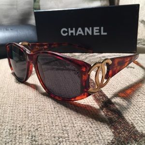 CHANEL SUNglasses CC logo Tortoise shell 02461